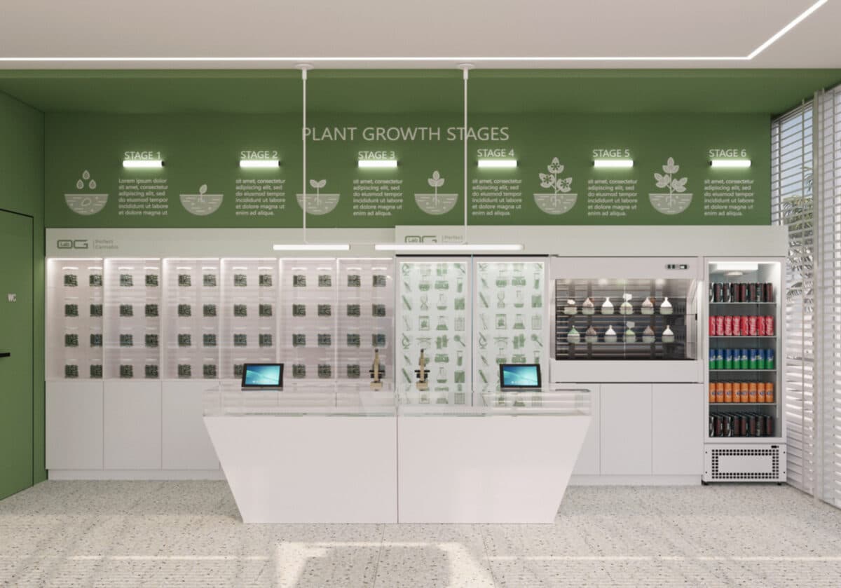 OG Lab product displays and retail zone