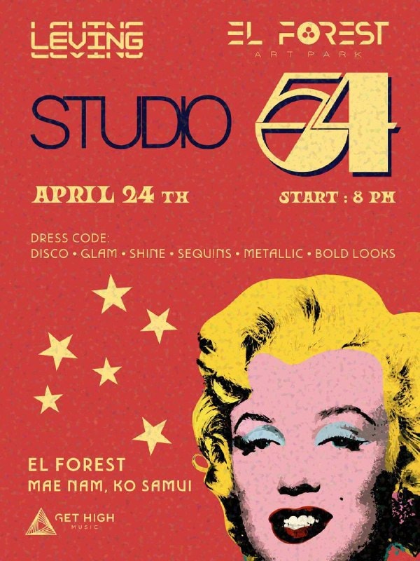 Studio 54 Night Brings Disco Glam to Koh Samui on April 24